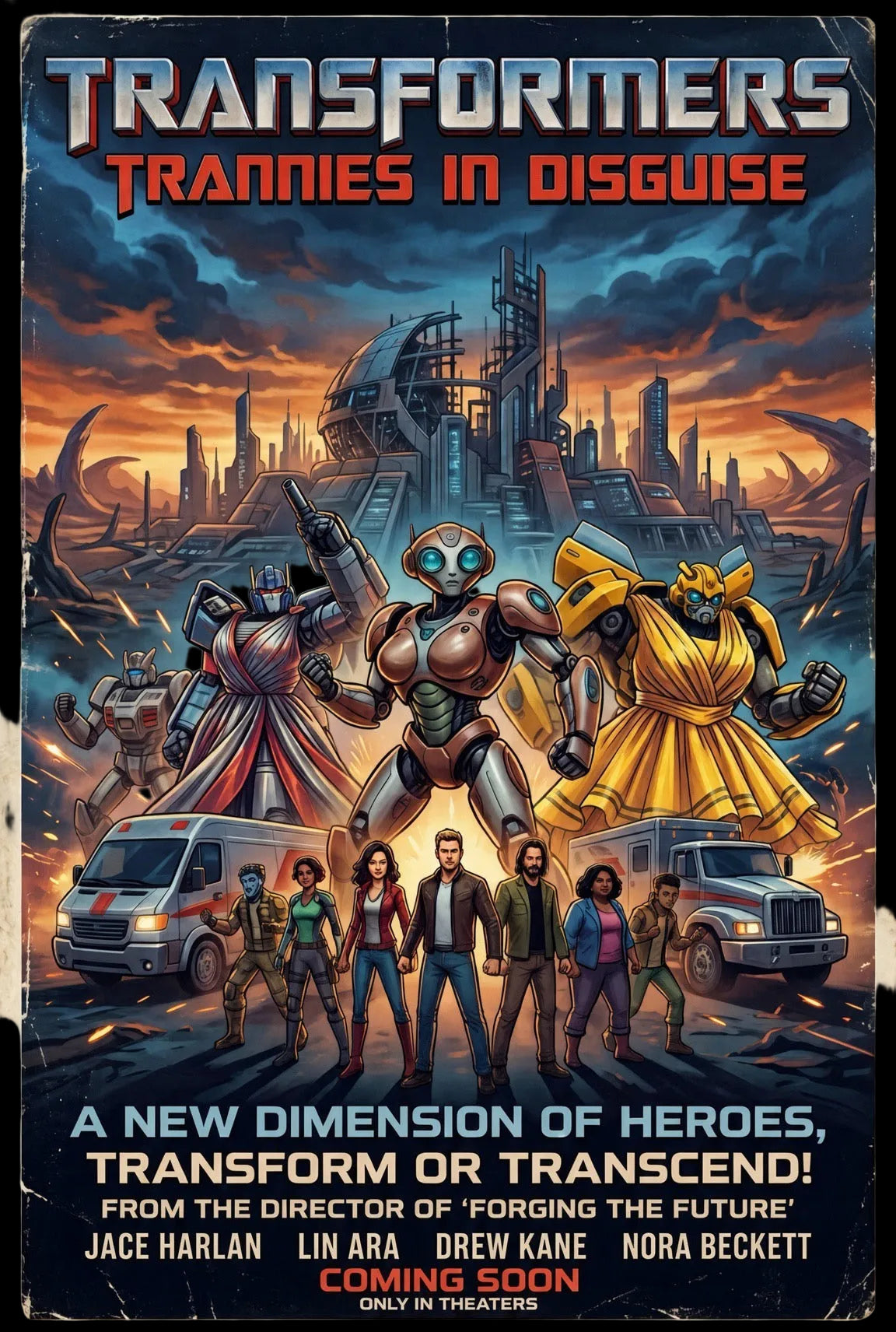 Transformers: Trannies in Disguise parody movie poster