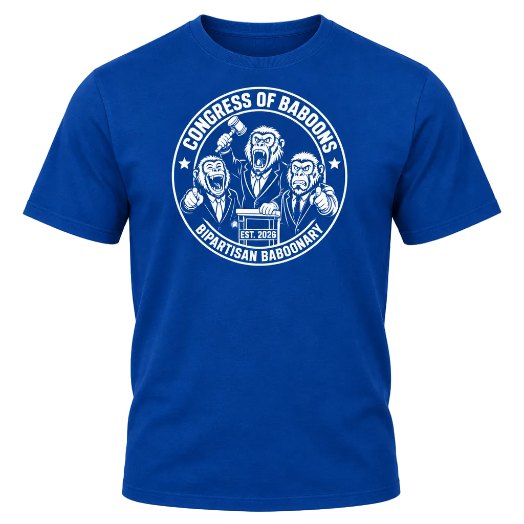 DemCongress Blue Tee White Ink