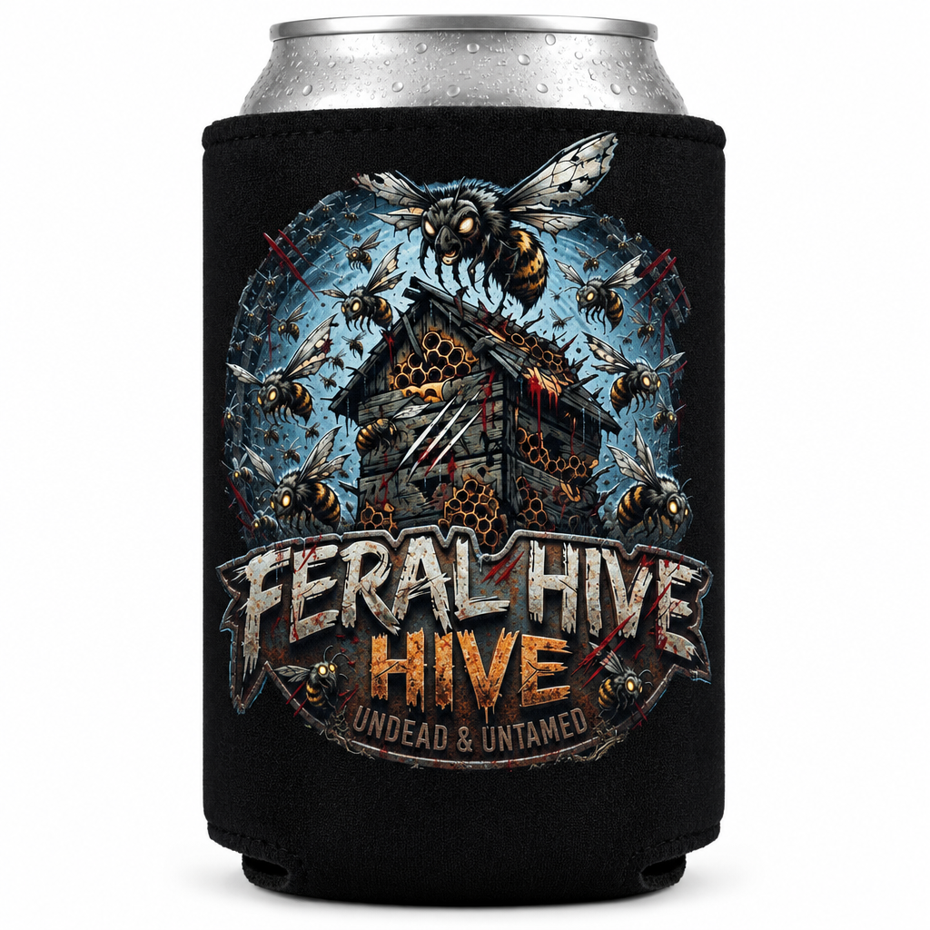Feral Hive Coozie Mockup