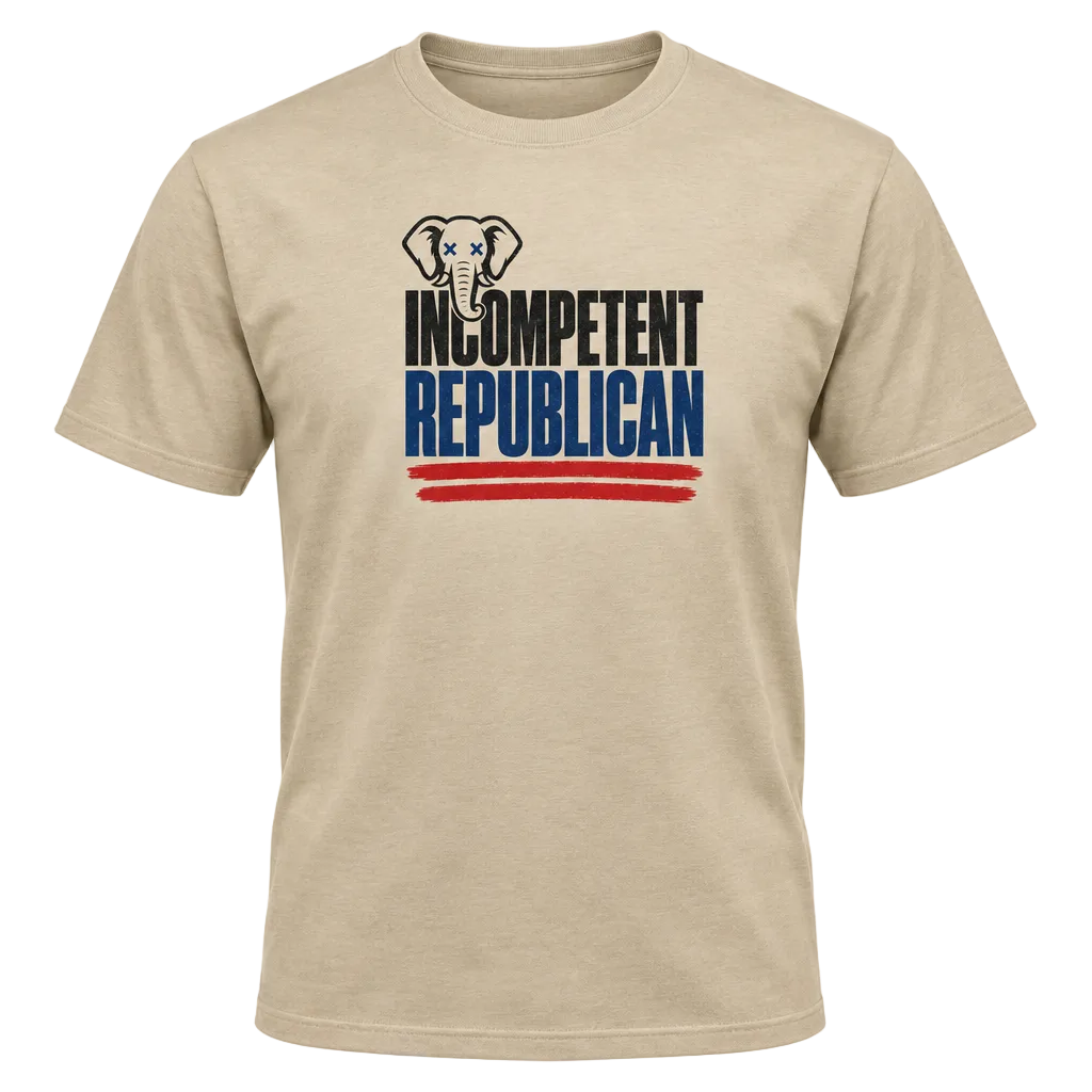 Incompetent Republican Tan Tee Mockup